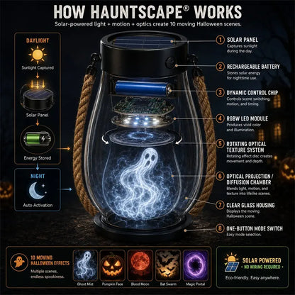 | 🔥Halloween Special Sale! 🎃| 💡👻HauntScape® 10-in-1 Immersive Halloween Lantern, Auto-On at Dusk🔥