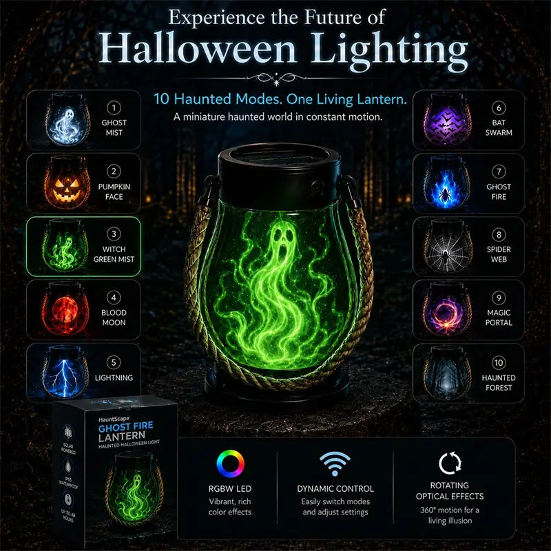 | 🔥Halloween Special Sale! 🎃| 💡👻HauntScape® 10-in-1 Immersive Halloween Lantern, Auto-On at Dusk🔥