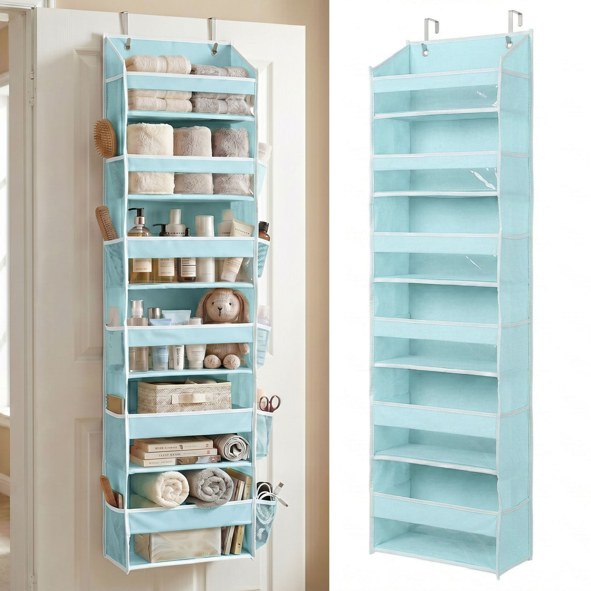 Over the Door Organizer with Pockets for Bedroom, Bathroom, Nursery & Closet Storage