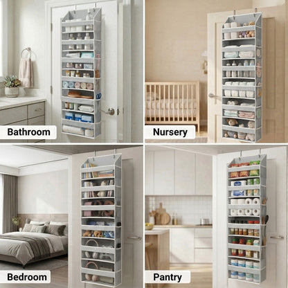 Over the Door Organizer with Pockets for Bedroom, Bathroom, Nursery & Closet Storage
