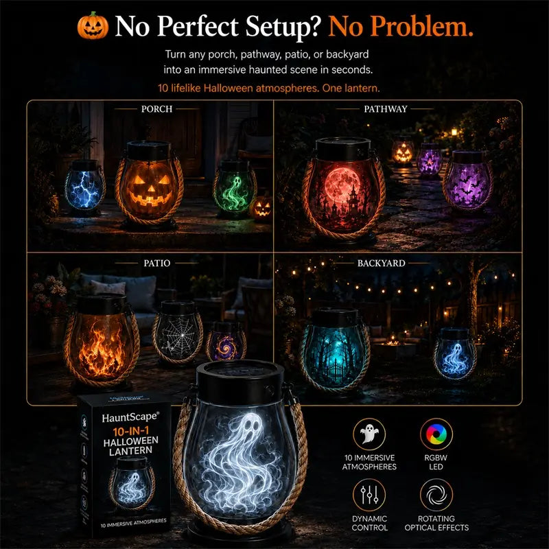 | 🔥Halloween Special Sale! 🎃| 💡👻HauntScape® 10-in-1 Immersive Halloween Lantern, Auto-On at Dusk🔥